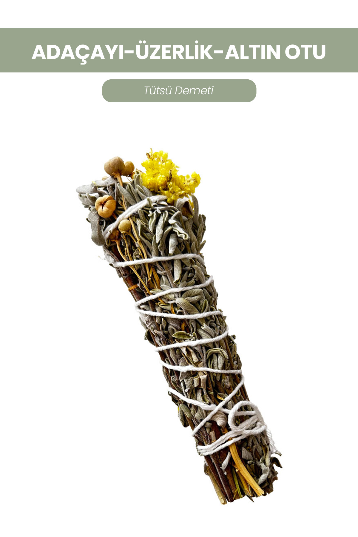 Adaçayı-Üzerlik-Altın Otu Tütsü Demeti(1 Adet)